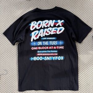 born x raised black logo tee shirt